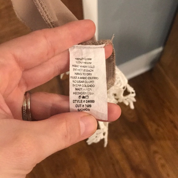 Miin Tan Top  with Lace Detail - Picture 2 of 4